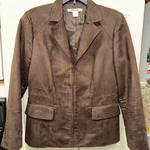 Brown Faux Suede Women's Jacket